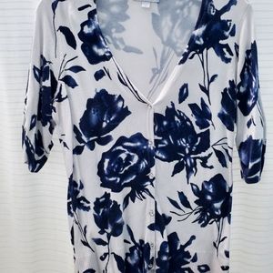 roz & ALI: med short sleeve sweater with jeweled buttons.